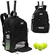 WOLT | Tennis Backpack Tennis Bag for Men Women, Large Tennis Racket Bag with Ventilated Shoe Com...