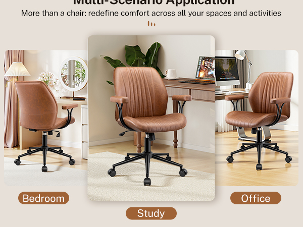 Home Office Desk Chairs with Removable Armrests, Adjustable Height Rocking
