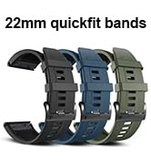 ZPJPPLX 22mm Quick-Fit Silicone Band for Garmin Fenix 7 Pro/7/6 Pro/6/5 Plus/5, Sports Replacemen...