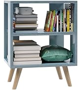 Aenuert Night Stand, Blue Kids Nightstand, Modern End Table with Open Storage, 2-Tier Nursery Bed...