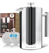 Bellemain French Press Coffee Maker Extra Filters Included, 35 oz, Stainless Steel