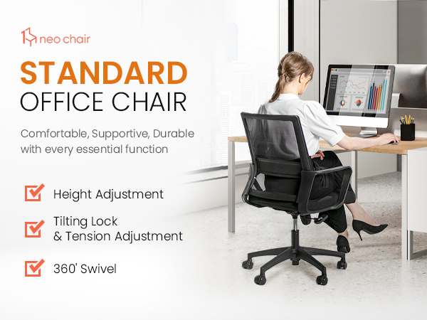 Office Chair, Desk Chair, Computer Chair, Black Mesh Chair 