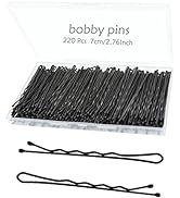YINGFENG 220pcs 2.76 Inch Large Bobby Pins Black, Long Hair Bobby Pins, Super Grip Black Hair Cli...