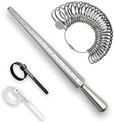 Tigbrother Ring Sizer Mandrel - US Ring Sizing Kit with Steel Ring Mandrel (Sizes 0-15), Finger S...