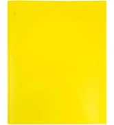 1Pcs 2Pocket Yellow Plastic Pocket Folders with Prongs,Muticolor Heavy Duty Folder Business Card ...