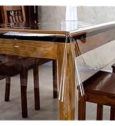 Pioggia Clear Tablecloth Protector Square Waterproof Oil-Proof Plastic Table Cloth Wipeable PVC T...
