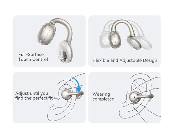 JOYROOM OE3 Clip-On Earbuds, Wireless Open Ear Earbuds Headphones