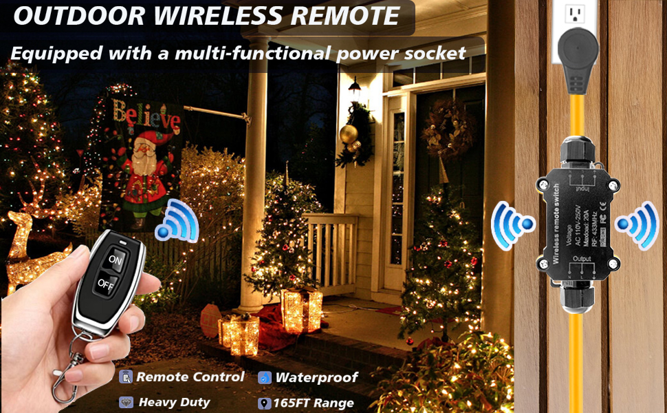 AC110V Waterproof Remote Control Power Switch