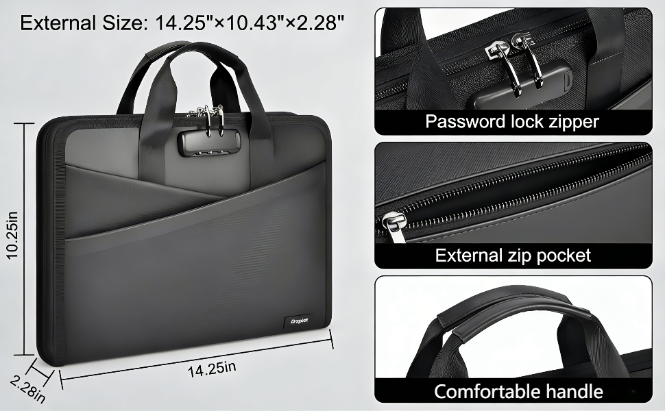 Accordion File Organizer with Lock