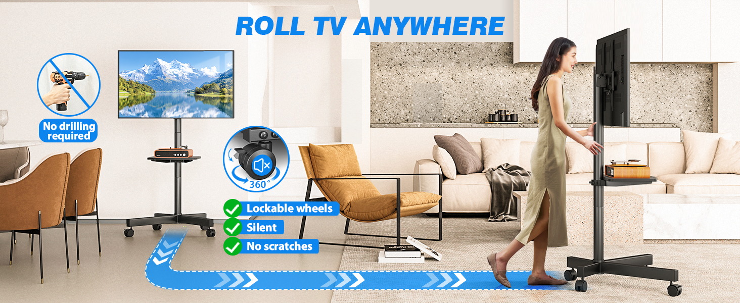 rolling tv stand