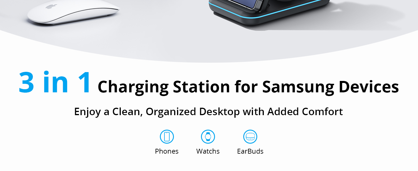 Wireless charger for Samsung multiple devices