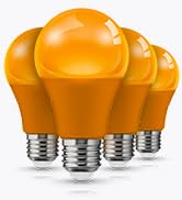 LOHAS Orange LED Light Bulbs, A19 9W (60W Equivalent) Christmas Orange Colored Light Bulb Outdoor...