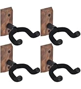 MOREYES Guitar Wall Mount 4 Pack, Guitar Wall Hangers with Rotatable Soft Guitar Hook for All Siz...