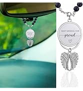 Memorial Car Charm Sympathy Gifts for Loss of Loved one, Keep Making Her Proud Ornament Hanging R...
