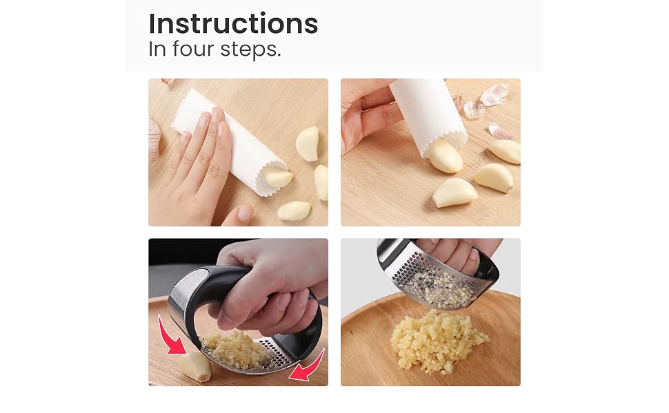Stainless Steel Garlic Mincer Garlic Crusher;Garlic Press Rocker