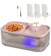 Marchul Cat Water Fountain and Stainless Steel Food Bowl, 100oz/3L Super Quiet Automatic Pet Wate...