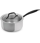 GrandTies Full-Clad Tri-Ply Stainless Steel Sauce pan Induction Cookware – 3 QT Stainless Steel P...