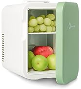 FavorCOOL Mini Skincare Fridge, 6 Liter/6 Cans Small Refrigerator Cooler Warmer 110V AC/ 12V DC P...
