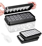 Ice Cube Tray with Lid and Bin, PHINOX 56 pcs Ice Trays for Freezer, Ice Cube Trays for Freezer w...