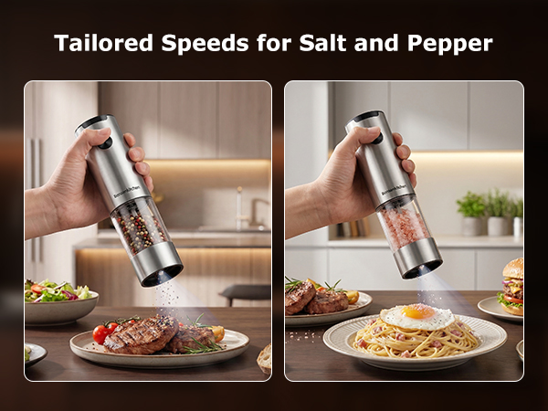 Electric Salt and Pepper Grinder Set