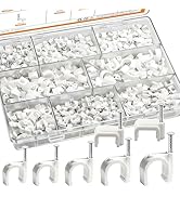 mankk 630PCS Cable Clips Nail in Cable Clips Wire Clips 4/5/6/8/10mm Round &amp; Square Ethernet Cabl...