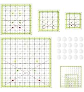 Quilting Ruler 4 Square Quliting Templates, Sewing Acrylic Rulers with 20 Non-Slip Rings, Sewing ...