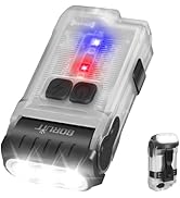 BORUIT V15 LED Small Powerful EDC Flashlight with Warm White Red Light,Bright 1200LM USB C Rechar...