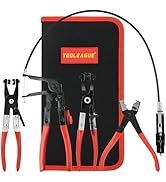 TOOLEAGUE 4Pcs Hose Clamp Pliers Set, Long Reach Wire Spring Hose Clamp Pliers, Hose Removal Tool...