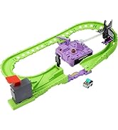 Hot Wheels Toy Car Track Set, RacerVerse Minecraft Playset &amp; Die-Cast Diamond Armor Steve in Mine...