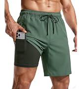 CoozySphere Men's Swim Trunks 7 Inch Quick Dry Board Shorts with Compression Liner for Beach Surf...