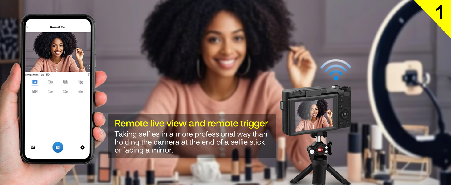 digital camera with wifi flip screen 4k