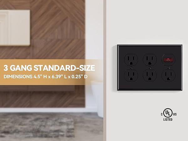 3 Gang Standard Duplex Switch Wall Plate