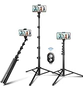 63" Tripod for Phone,Selfie Stick with Wireless Remote, Extendable Cell Phone Stand &amp; Phone Holde...