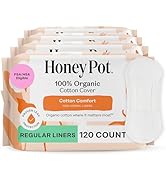 The Honey Pot Company - 120ct - Non-Herbal Everyday Panty Liners for Women - Organic Cotton Cover...