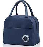 TIECHI Insulated Lunch Bag for Men Women, Small Portable Reusable Lunch Cooler Tote Bag, Leakproo...