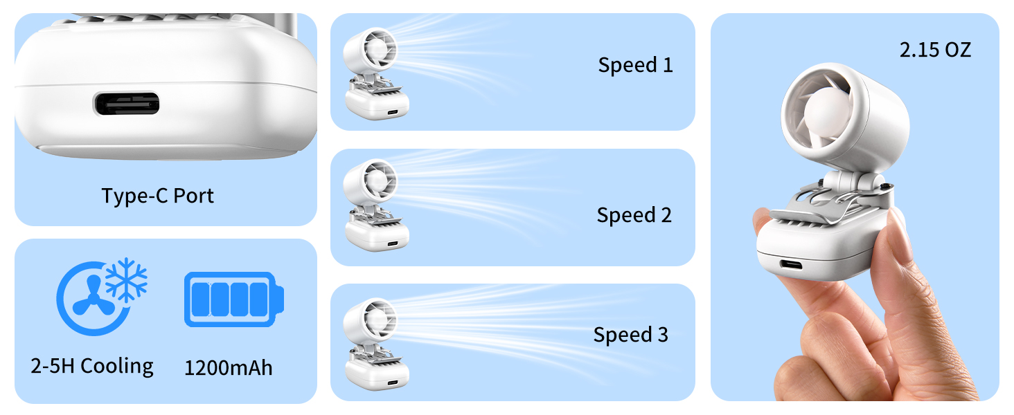 Miniature clip-on fan