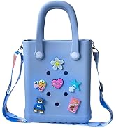 Rubber Beach Bag, Ponydsh Small rubber Tote Bags, Mini Silicone Crossbody Travel Bag for Women,Girl