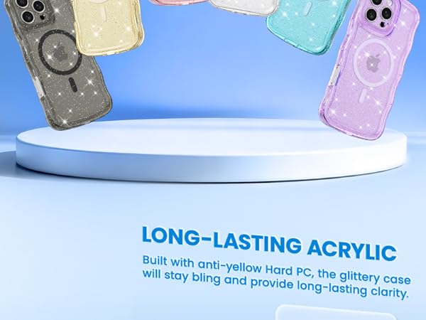 crystal Clear case transparent case magnetic case glitter case Glossy case cute case aesthetic case