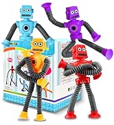 CHESLICR Autism Sensory Toys for Kid Boys Year Old Ages 4 5 6 7 8 9 10(4PCS), Suction Robot Toy P...
