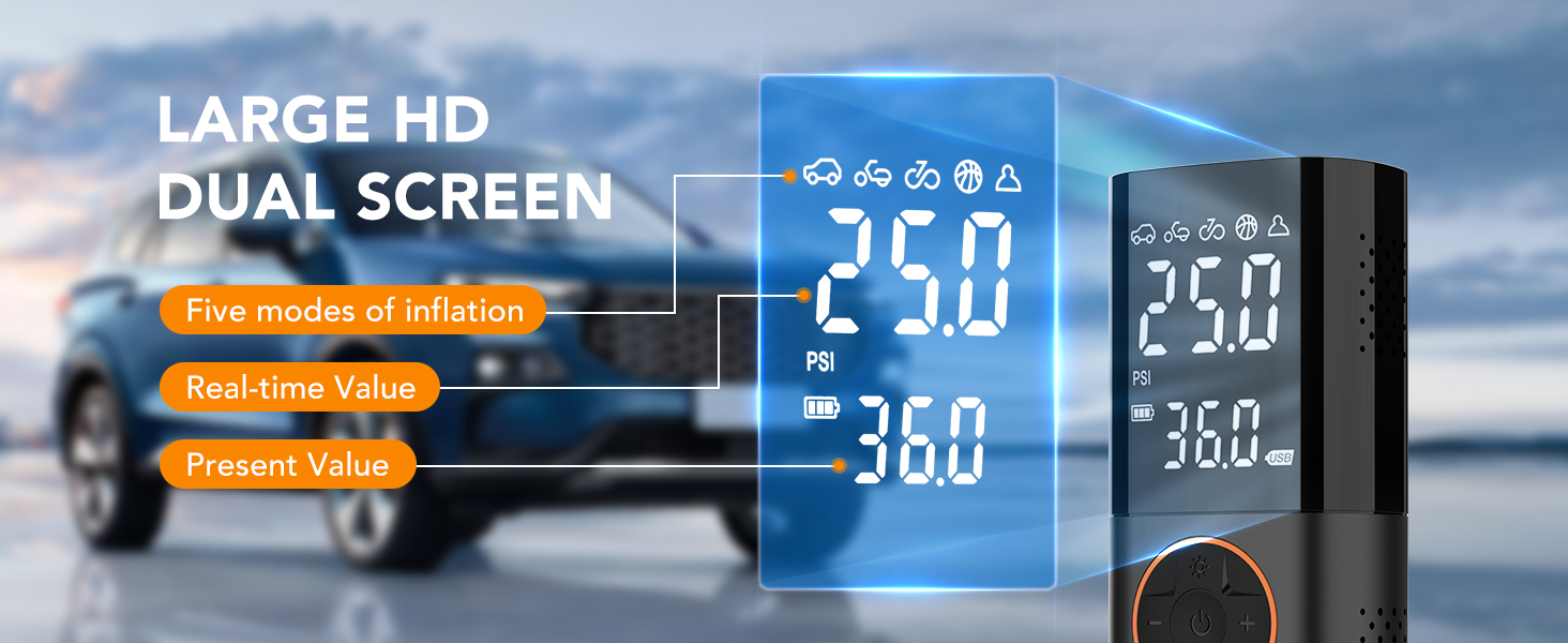 tire inflator with gauge