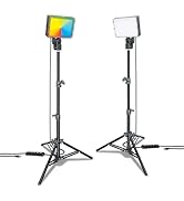 Bower 2-Pack LED Lighting Kit, 6 RGB Colors, 3 White Modes, Foldable Tripods, 21-46 inches