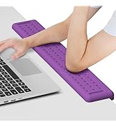 Leolee L-Shaped Desk Long Wrist Rest Elbow 60CM, Purple Memory Foam Arm Rest for Desk with Non-Sl...