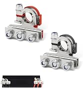 Icyfond 2Pcs Battery Terminal Connectors with 3 Way, 12V Auto Top Post Battery Wire Cable Termina...