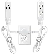 Twin Extension Cord Power Strip, 12 Feet Double Extension Cord - 6 Feet On Each Side,16AWG 3 Pron...
