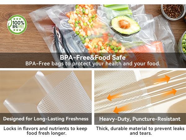 BPA free, long last freshness, heavy duty