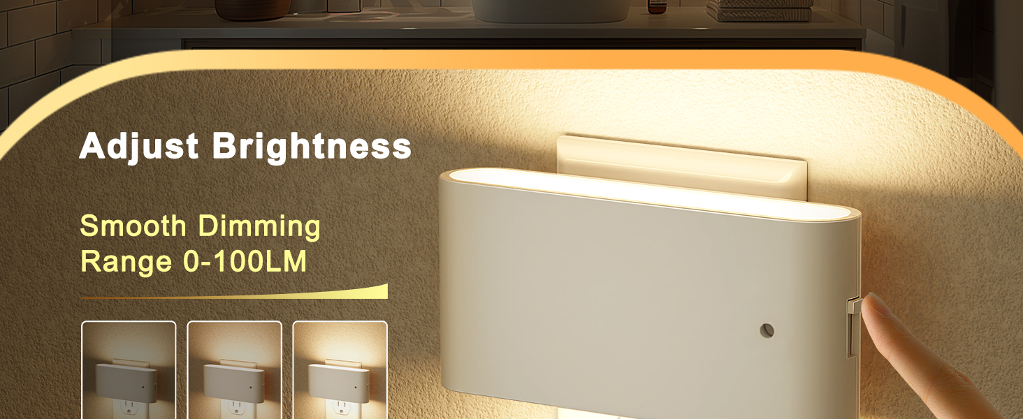dimmable night light adjustable brightness 0-100lm