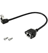 SinLoon RJ45 Ethernet Adapter Cable 90 Degree Upward Male to Famale Ethernet Switch Adapter Cable...