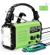Hand Crank Solar Radio, NOAA Emergency Weather Radio with 74000mWh Power Bank, Crank Radio Flashl...