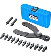 LainKeen 15Pc Universal Camshaft Pulley Holder Tools Kit,Variable Pin Spanner Wrench Kit Adjustab...