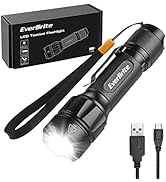 EverBrite LED Tactical Flashlight, Rechargeable Flashlight 750 Lumens with Lanyard &amp; Clip, 6 Mode...